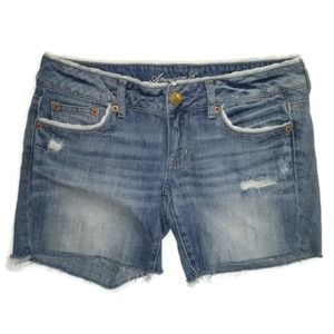 American Eagle Cotton Jean Shorts Frayed